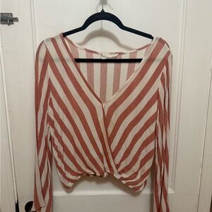 Striped V-Neck Women's Top